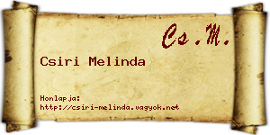 Csiri Melinda névjegykártya