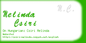 melinda csiri business card